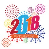 Illustration de vecteur de la bonne année 2018 des feux d'artifice illustration stock Illustration de vecteur de la bonne année 2018 des feux d'artifice illustration stock