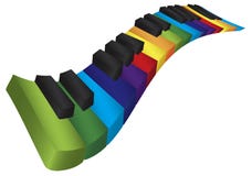 Illustration der Klavier-bunte gewellte Tastatur-3D Lizenzfreies Stockbild Illustration der Klavier-bunte gewellte Tastatur-3D Lizenzfreies Stockbild