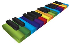 Illustration der Klavier-bunte Tastatur-3D Lizenzfreies Stockfoto Illustration der Klavier-bunte Tastatur-3D Lizenzfreies Stockfoto