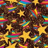 Star colorful golden glitter around seamless pattern vector illustration Star colorful golden glitter around seamless pattern vector illustration