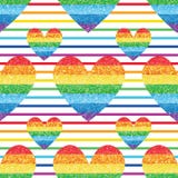 Rainbow glitter love stripe symmetry seamless pattern