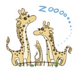 Illustration of doodle cute giraffes, hand drawn graphic royalty free illustration Illustration of doodle cute giraffes, hand drawn graphic royalty free illustration