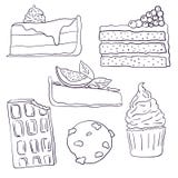 Illustration douce tirée par la main de vecteur d'ensemble de tranches de gâteaux Illustration de griffonnage Morceaux, chocolat, illustration libre de droits Illustration douce tirée par la main de vecteur d'ensemble de tranches de gâteaux Illustration de griffonnage Morceaux, chocolat, illustration libre de droits