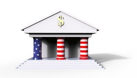Illustration du concept 3D de bâtiment d'American Bank avec le backgr blanc illustration libre de droits Illustration du concept 3D de bâtiment d'American Bank avec le backgr blanc illustration libre de droits