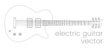 Illustration för elektrisk gitarr Vagga musikinstrumentet Vektorlinjen skissar vektor illustrationer Illustration för elektrisk gitarr Vagga musikinstrumentet Vektorlinjen skissar vektor illustrationer