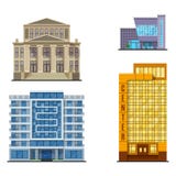 Illustration för vektor för fasad för hem för lägenhet för affär för hus för arkitektur för kontor för torn för stadsbyggnader mo vektor illustrationer Illustration för vektor för fasad för hem för lägenhet för affär för hus för arkitektur för kontor för torn för stadsbyggnader mo vektor illustrationer