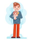 Illustration för vektor för symbol för mall för lägenhet för faderDaughter Family Concept gullig lycklig barn design isolerad Arkivbild Illustration för vektor för symbol för mall för lägenhet för faderDaughter Family Concept gullig lycklig barn design isolerad Arkivbild