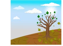 Global warming and A single tree left in climate change vector illustration Global warming and A single tree left in climate change vector illustration