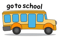 Go to school cartoon bus Stock Photo Go to school cartoon bus Stock Photo