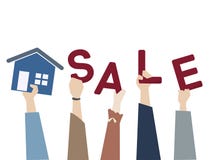 Illustration of a house for sale vector illustration Illustration of a house for sale vector illustration