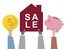 Illustration of a house for sale vector illustration Illustration of a house for sale vector illustration