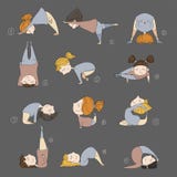 Illustration of kids doing yoga Royalty Free Stock Photos Illustration of kids doing yoga Royalty Free Stock Photos