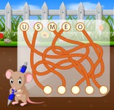 Logic puzzle game for study English with mouse stock illustration Logic puzzle game for study English with mouse stock illustration