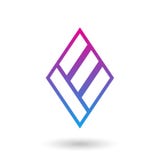 Illustration magenta et bleue de vecteur de Diamond Shaped Letter E illustration stock Illustration magenta et bleue de vecteur de Diamond Shaped Letter E illustration stock