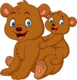 Mother and baby bear cartoon vector illustration Mother and baby bear cartoon vector illustration