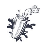 Illustration noire et blanche tirée par la main de vecteur de boîte avec de la bière illustration libre de droits Illustration noire et blanche tirée par la main de vecteur de boîte avec de la bière illustration libre de droits