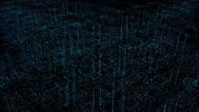 Illustration numérique abstraite de l'hologramme 3D de ville avec la matrice futuriste E illustration stock Illustration numérique abstraite de l'hologramme 3D de ville avec la matrice futuriste E illustration stock