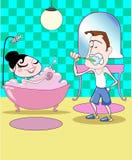 Illustration Of Family Routine In The Morning Royalty Free Stock Photography Illustration Of Family Routine In The Morning Royalty Free Stock Photography