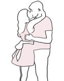 Illustration peinte à la main d'ajouter romantique étreignant et de baiser à l'amour de mot Ligne croquis d'encre illustration libre de droits Illustration peinte à la main d'ajouter romantique étreignant et de baiser à l'amour de mot Ligne croquis d'encre illustration libre de droits