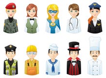 Various professions Avatars set stock illustration Various professions Avatars set stock illustration