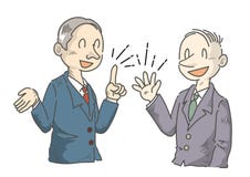 Businessman who is having fun speaking opinions - manga royalty free illustration Businessman who is having fun speaking opinions - manga royalty free illustration