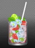 Illustration réaliste de vecteur de mojito de fraise illustration de vecteur Illustration réaliste de vecteur de mojito de fraise illustration de vecteur