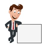 Man in suit proposing a program on a board stock illustration Man in suit proposing a program on a board stock illustration