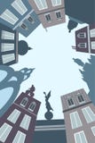 The illustration shows the city, buildings, architecture vector illustration The illustration shows the city, buildings, architecture vector illustration