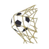 Soccer ball cartoon in goal royalty free illustration Soccer ball cartoon in goal royalty free illustration