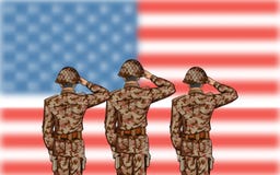 Soldier saluting on Fourth of July background for Happy Independence Day of America Royalty Free Stock Photography Soldier saluting on Fourth of July background for Happy Independence Day of America Royalty Free Stock Photography