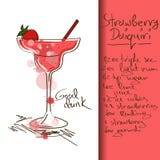Illustration with Strawberry Daiquiri cocktail Stock Photography Illustration with Strawberry Daiquiri cocktail Stock Photography