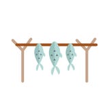 Illustration sèche de vecteur de poissons illustration stock Illustration sèche de vecteur de poissons illustration stock