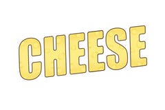 The word cheese with a cheesy texture. 3D illustration. stock illustration The word cheese with a cheesy texture. 3D illustration. stock illustration