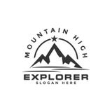 Illustration élevée de vecteur de calibre de conception graphique de logo de montagne illustration libre de droits Illustration élevée de vecteur de calibre de conception graphique de logo de montagne illustration libre de droits
