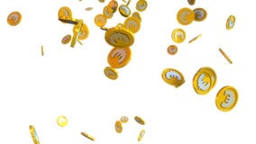 illustrationen 3D av euroet myntar att falla på en vit bakgrund stock illustrationer illustrationen 3D av euroet myntar att falla på en vit bakgrund stock illustrationer