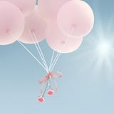 Pink Balloon In The Blue Sky vector illustration Pink Balloon In The Blue Sky vector illustration