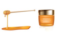 Illustrazione cosmetica di vettore con i cosmetici del miele illustrazione vettoriale Illustrazione cosmetica di vettore con i cosmetici del miele illustrazione vettoriale