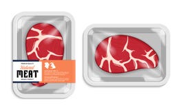 Illustrazione di imballaggio della carne di vettore illustrazione di stock Illustrazione di imballaggio della carne di vettore illustrazione di stock