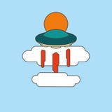 Illustrazione di vettore con il UFO illustrazione vettoriale Illustrazione di vettore con il UFO illustrazione vettoriale