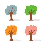 Illustrazione di vettore Metta degli alberi piani colorati differenti di progettazione isolati su fondo bianco Di quattro stagion illustrazione di stock Illustrazione di vettore Metta degli alberi piani colorati differenti di progettazione isolati su fondo bianco Di quattro stagion illustrazione di stock