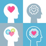 Illustrazioni emozionali di vettore di concetto di intelligenza, di sensibilità e di salute mentale messe royalty illustrazione gratis Illustrazioni emozionali di vettore di concetto di intelligenza, di sensibilità e di salute mentale messe royalty illustrazione gratis