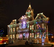Iluminação do Natal de Cambridge Ohio foto de stock royalty free Iluminação do Natal de Cambridge Ohio foto de stock royalty free