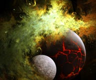 ilustraciones del ejemplo 3D del espacio con los planetas y las nebulosas stock de ilustración ilustraciones del ejemplo 3D del espacio con los planetas y las nebulosas stock de ilustración
