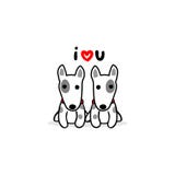 Ilustración del día del `s de la tarjeta del día de San Valentín Junte el perro del terrier en amor stock de ilustración Ilustración del día del `s de la tarjeta del día de San Valentín Junte el perro del terrier en amor stock de ilustración