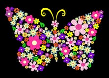 Ilustración del vector de la mariposa de la flor del resorte stock de ilustración Ilustración del vector de la mariposa de la flor del resorte stock de ilustración