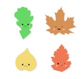 Ilustración linda de las hojas de otoño Personaje de dibujos animados Sonrisa libre illustration Ilustración linda de las hojas de otoño Personaje de dibujos animados Sonrisa libre illustration