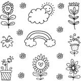Ilustracja wiosna tematu doodles ilustracji Ilustracja wiosna tematu doodles ilustracji
