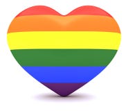 Ilustração alegre de Pride Rainbow Flag Heart 3d ilustração stock Ilustração alegre de Pride Rainbow Flag Heart 3d ilustração stock
