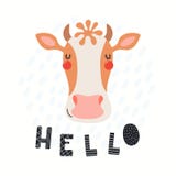 Ilustração bonito da vaca ilustração royalty free Ilustração bonito da vaca ilustração royalty free
