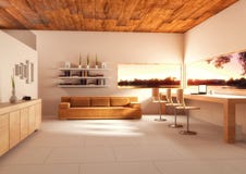 ilustração 3d do escritório espaçoso grande em cores de luz suave em e ilustração stock ilustração 3d do escritório espaçoso grande em cores de luz suave em e ilustração stock